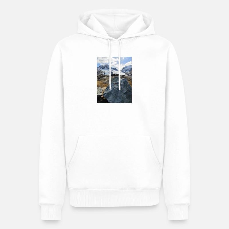 Gletscher des Heiligen Solin d'Arves - Männer Premium Bio Hoodie - Weiß