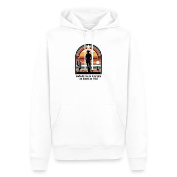Cow-boy - Sweat à capuche Premium bio Homme - blanc - Devant - Nico (187cm)