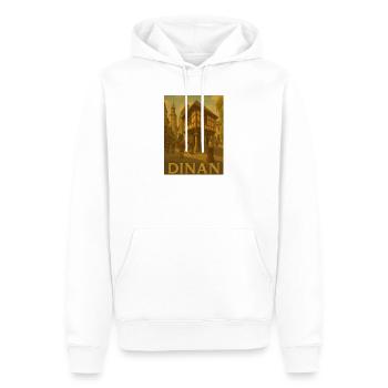 Vie urbaine médiévale de Dinan - Sweat à capuche Premium bio Homme - blanc - Devant - Nico (187cm)