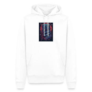 Futuristisches elektronisches Musikgerät - Männer Premium Bio Hoodie - Weiß - Vorne - Nico (187cm)