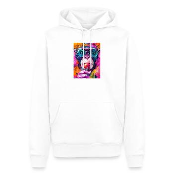 Grande combinaison psychédélique avec lunettes et sucette - Sweat à capuche Premium bio Homme - blanc - Devant - Nico (187cm)