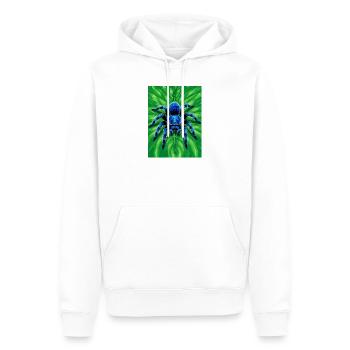 Tarentule saphir gluante Araignée bleue brillante - Sweat à capuche Premium bio Homme - blanc - Devant - Nico (187cm)