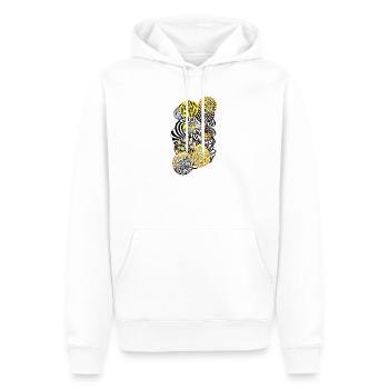 Leuchtende Kreismuster Botanik - Männer Premium Bio Hoodie - Weiß - Vorne - Nico (187cm)