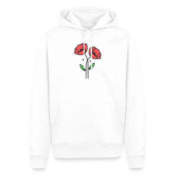 Poppy-Poppies-Minimalist-Line-Art-5 - Men’s Premium Organic Hoodie - white - Front - Nico (187cm)
