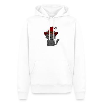 Katze Weihnachten  - Männer Premium Bio Hoodie - Weiß - Vorne - Nico (187cm)