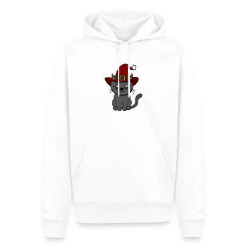Noël chat - Sweat à capuche Premium bio Homme - blanc - Devant - Nico (187cm)
