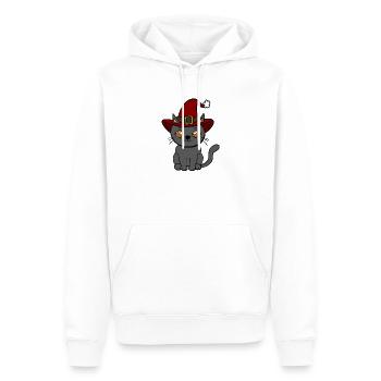Noël chat - Sweat à capuche Premium bio Homme - blanc - Devant - Nico (187cm)