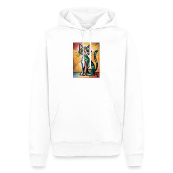 Cat Cubic - Sweat à capuche Premium bio Homme - blanc - Devant - Nico (187cm)