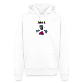 Dessin d’horreur de dessin animé D’un professeur drôle d’Amour du Cerveau - Sweat à capuche Premium bio Homme - blanc - Devant - Nico (187cm)