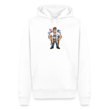 Stolzer Handwerker Comicstil Handwerk Beruf Design - Männer Premium Bio Hoodie - Weiß - Vorne - Nico (187cm)