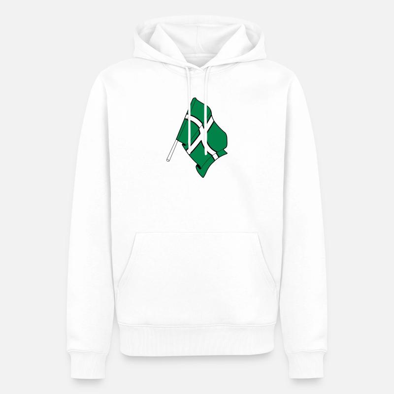 Drapeau du Devon - Sweat à capuche Premium bio Homme - blanc