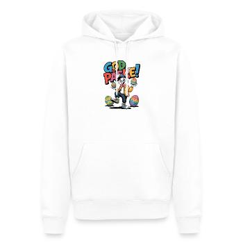 Lapin de Pâques avec des œufs colorés - Sweat à capuche Premium bio Homme - blanc - Devant - Nico (187cm)