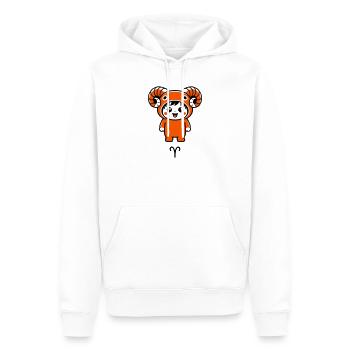 Signe du zodiaque Bélier dans le style kawaii - Sweat à capuche Premium bio Homme - blanc - Devant - Nico (187cm)