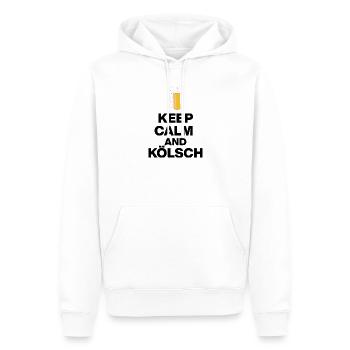 RESTE CALME ET KÖLSCH ! STANGE GLÜCK AUS KÖLN schwaz - Sweat à capuche Premium bio Homme - blanc - Devant - Nico (187cm)