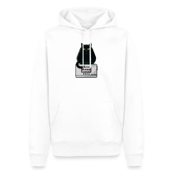 Walkman Loaf Chat Musique K7 - Sweat à capuche Premium bio Homme - blanc - Devant - Nico (187cm)