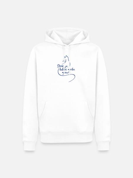 Doma je, hźež micka mjawči. - Männer Premium Bio Hoodie - Weiß