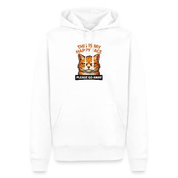 Chat en colère S’il te plaît Va-t’en Humour - Sweat à capuche Premium bio Homme - blanc - Devant - Nico (187cm)