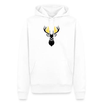 Silhouette de la forêt de tête de cerf - Sweat à capuche Premium bio Homme - blanc - Devant - Nico (187cm)