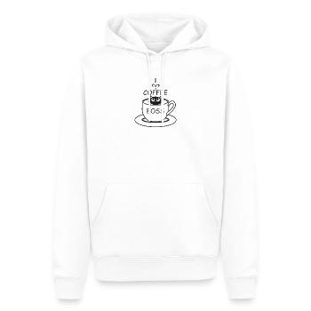 Chat de café - Sweat à capuche Premium bio Homme - blanc - Devant - Nico (187cm)