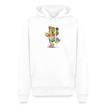 Style néon en forme d’ours colorés en dessin animé - Sweat à capuche Premium bio Homme - blanc - Devant - Nico (187cm)