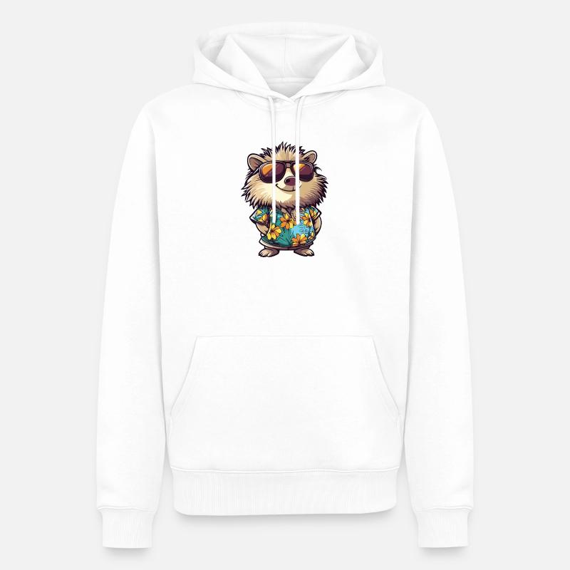 Igel Comic Urlaub - Männer Premium Bio Hoodie - Weiß