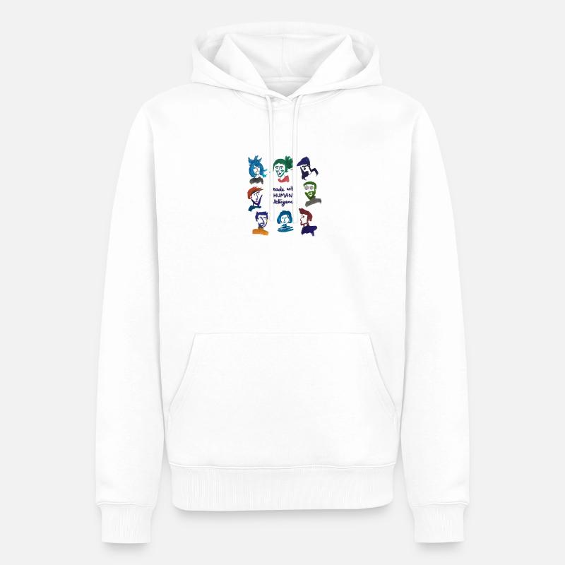 Bunte Köpfe – Menschliche Intelligenz - Männer Premium Bio Hoodie - Weiß