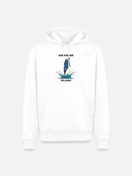 Kingfisher Splash Kingfisher River - Men’s Premium Organic Hoodie - white