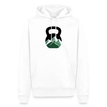 Mountain Kettlebell – Outdoor Fitness - Lift Mountains - Men’s Premium Organic Hoodie - white - Front - Nico (187cm)