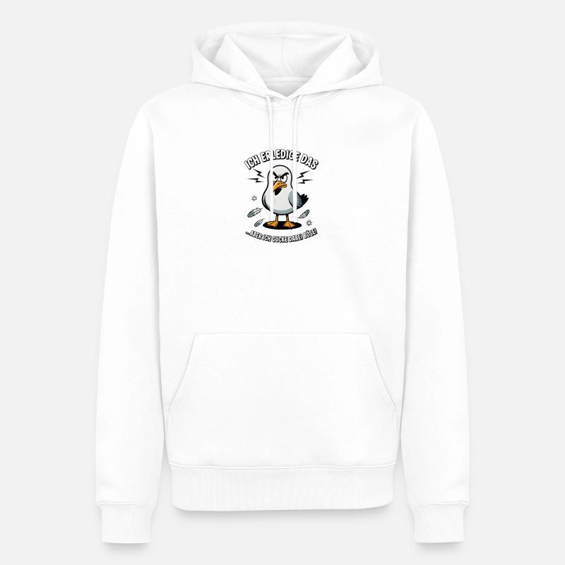 Möwe Seevogel Nen scheiss muss ich - Männer Premium Bio Hoodie - Weiß