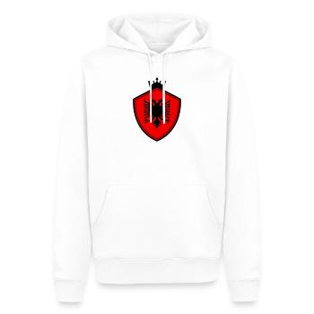 Albanien Adler auf Schild mit Krone - Männer Premium Bio Hoodie - Weiß - Vorne - Nico (187cm)