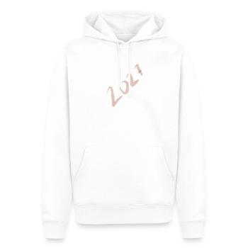 Chiffres annuels brossés 2023 - Sweat à capuche Premium bio Homme - blanc - Devant - Nico (187cm)