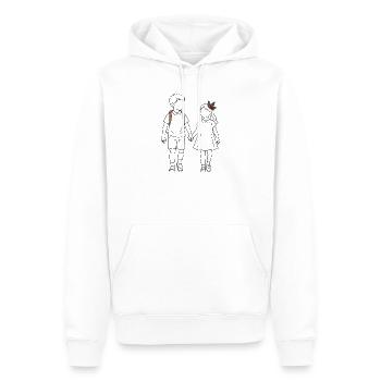 Frère et Soeur - Sweat à capuche Premium bio Homme - blanc - Devant - Nico (187cm)