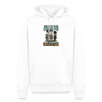 What did you do for our planet today? Opossum  - Männer Premium Bio Hoodie - Weiß - Vorne - Nico (187cm)