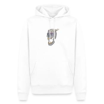 Schädel mit Hand - Männer Premium Bio Hoodie - Weiß - Vorne - Nico (187cm)