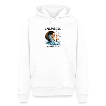 Sprichwort Das Kind mit dem Bade ausschütten - Männer Premium Bio Hoodie - Weiß - Vorne - Nico (187cm)