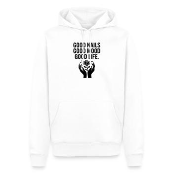Good Nails Good Life - Men’s Premium Organic Hoodie - white - Front - Nico (187cm)