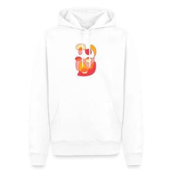 Modernes Farb-Formen Kunst-Design - Männer Premium Bio Hoodie - Weiß - Vorne - Nico (187cm)