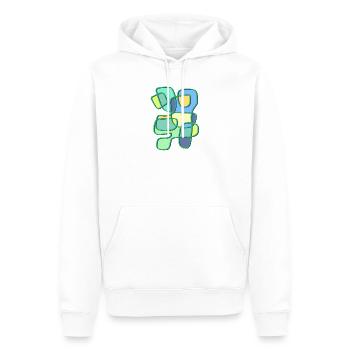 Patchwork Colour Play Contour Art - Men’s Premium Organic Hoodie - white - Front - Nico (187cm)