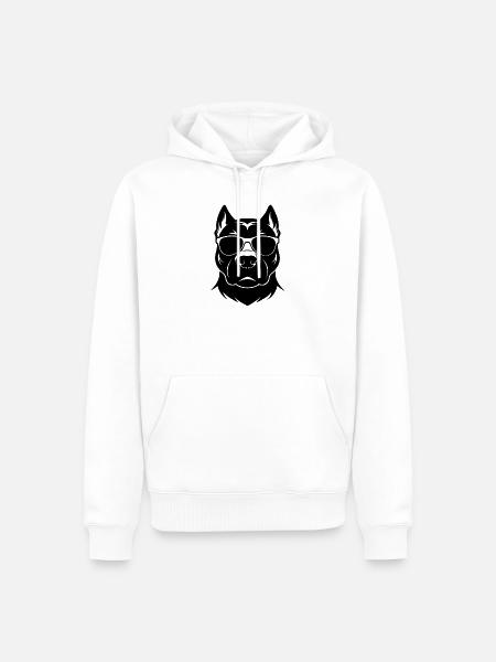 Pitbull-Sonnenbrille - Männer Premium Bio Hoodie - Weiß
