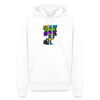 Manger Dormir Rave Répéter Robot Graffiti - Sweat à capuche Premium bio Homme - blanc - Devant - Nico (187cm)