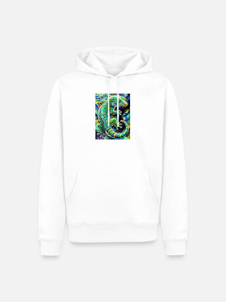 Gecko - Männer Premium Bio Hoodie - Weiß