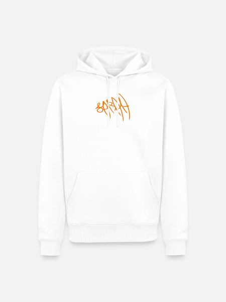 Sarah Graffiti-Signatur - Männer Premium Bio Hoodie - Weiß