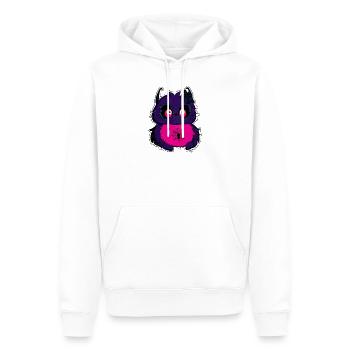 Lila Flauschkätzchen mit Spinnennetz - Männer Premium Bio Hoodie - Weiß - Vorne - Nico (187cm)