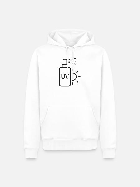 UV-Sonnencreme-Flaschen-Symbol - Männer Premium Bio Hoodie - Weiß