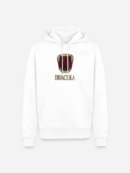 Dracula Schloss Gebiss - Männer Premium Bio Hoodie - Weiß