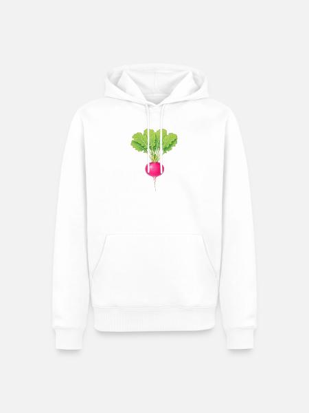 Rosa Rettich - Männer Premium Bio Hoodie - Weiß