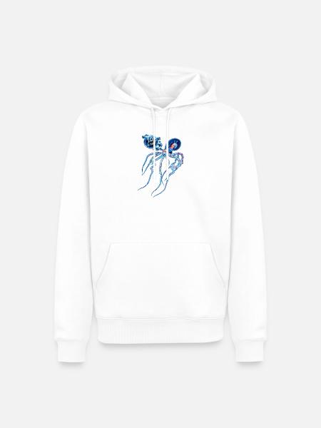 "IQ is cool" - Männer Premium Bio Hoodie - Weiß