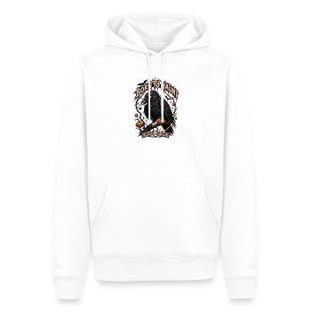 Geboren zur Spuk-Rabennacht - Männer Premium Bio Hoodie - Weiß - Vorne - Nico (187cm)