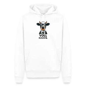 Voll Kuuuhl – Coole Kuh im Anzug mit Sonnenbrille - Männer Premium Bio Hoodie - Weiß - Vorne - Nico (187cm)