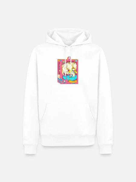 Der Drache und das Boot - Männer Premium Bio Hoodie - Weiß
